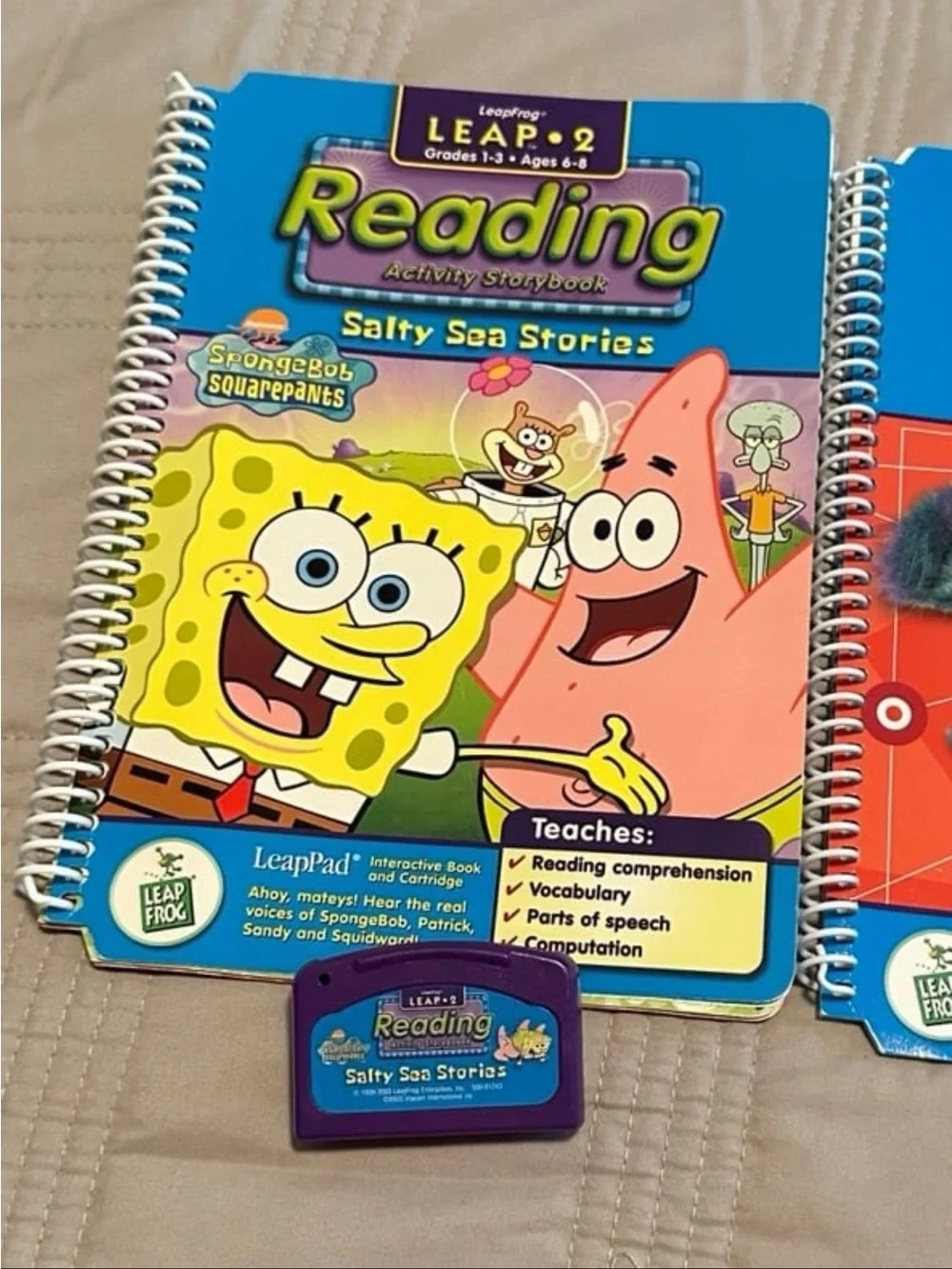 LEAP FROG Leap 2 Series SpongeBob, Monsters Inc., & Shrek Books & Cartridges!